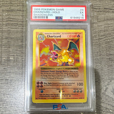 1999 Pokemon Base Set Shadowless Holo Charizard #4 PSA 5 EX picture
