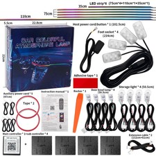 18 in 1 Car Ambient Lights Symphony 64 Colors LED Interior Strips atmosphere kit picture