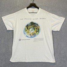 Vintage 90s Smithsonian Earth No Place Like Home T-Shirt Men's Large Museum T picture