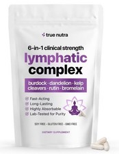 True Nutra 6-in-1 Lymphatic Complex Drainage Dandelion Burdock Bromelain Kelp  picture