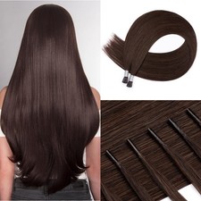 Jinyisong I Tip Real Human Hair Extensions 20 Inch Dark Brown Pre Bonded picture