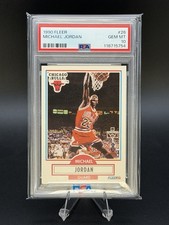 1990-91 Fleer - Michael Jordan #26 Black Line Above Bio Info PSA 10 picture