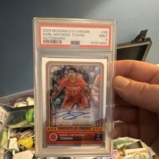 PSA 9 2024 McDonald's Chrome Karl-Anthony Towns Autograph Card #98 picture