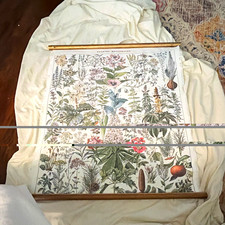Vintage Adolphe Millot Plantes Médicinales Hanging Wall Chart Cloth Fabric Scrol picture