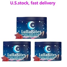 1/2/3PCS NEW LullaBites Natural Sleep Gummies Strawberry Stars Flavor 60 Gummies picture