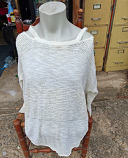NWOT Maurices Ivory Open-Knit Boat Neck Pullover Sweater Long Sleeve Womens M picture