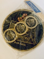 Vintage North Carolina Tin Souvenir Tray and 6 Coaster Set Metal Sealed picture