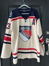 Mika Zibanejad NY Rangers Winter Classic Hockey Jersey Size XL 2012 Fight Strap picture