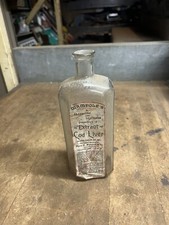 Antique Old Henry Wampole’s Extract Of Cod Liver Glass Bottle W Paper Label USA picture