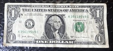 One Dollar $1 Bill BIRTHDAY / ANNIVERSARY Note 5/6/1954 May 6, 1954 picture