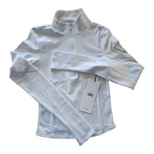 ALO Softsculpt Precision 1/4 Zip Long Sleeve Women's White Top XS NWT $118 picture