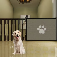 Portable Mesh Gate for Dogs Pet No Drilling Required Easy to Install Pet Fence picture