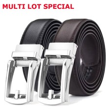 Men's Belt Leather Ratchet Belts Automatic Buckle 1.37inch Width picture