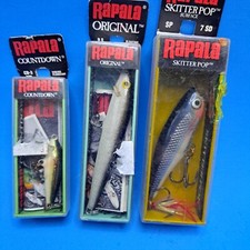Rapala Fishing Lure Lot Countdown Original Skitter Pop New In Box Vintage Tackle picture