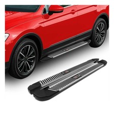 VOLVO XC90 2015- Side Steps Silver Black PIRAMITLINE Aluminium (193) 2Pcs picture