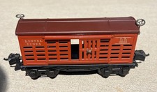 Vintage 1930s LIONEL 2656 RARE Orange Cattle Car With Brown Roof Prewar O Gauge picture