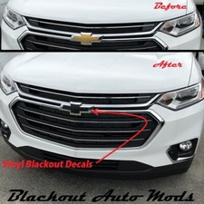 2018-23 Chevy Traverse Gloss Black Emblem Blackout Kit Vinyl Overlay Decal Set picture