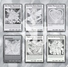 BLUE-EYES WHITE DRAGON, DARK MAGICIAN GIRL | 6 OVERSIZED GIANT Yu-Gi-Oh CARDS picture