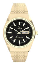 Timex Q Falcon Eye 38mm Black Dial Gold Tone TW2W62500 Mens Watch picture