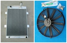 for Chevy 350 V8 700HP 1935 1936 MT 3 Row 62mm Custom Aluminum Radiator Fan picture