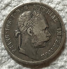 1879 AUSTRIA - FLORIN - FRANZ JOSEPH I - .357 Oz .900 SILVER - HIGH GRADE picture