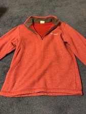 Columbia Pullover Mens smallRed Quarter Zip Fleece Lined Casual Sweater Outdoors picture