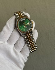 Vintage Ricoh President Automatic Two Tone Men's Wrist Watch Day Date Japan picture