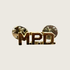 Vintage MPD Gold-Tone Letter Lapel Pin Police Department picture