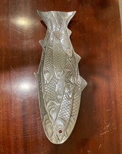 Arthur Court 1986 Pewter Fish Pattern Serving Tray, Silver Metallic Finish picture