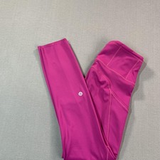 Lululemon Athletica Leggings Womens 4 Pink High Rise Ankle Pocket Yoga Running picture