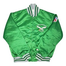 Vtg Rare NFL Philadelphia Eagles Green Starter Satin Bomber Jacket Mens Large picture