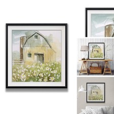 Daisy Barn Paintings Rustic Framed Giclee Canvas Print Nature Flowers picture