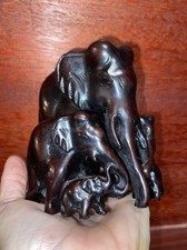 Vintage African 4” Family Herd Elephants Safari Statue Figurine Art Home Decor picture
