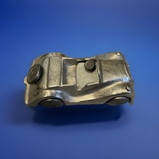 Vintage Cast Aluminum Art Deco Roadster Toy Car 9” Removable Spare Steering picture