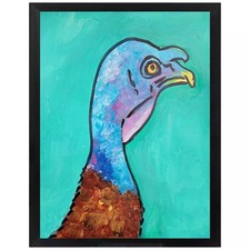 Cubism/Expressionism 9 x 12 Tom Turkey One of a Kind Colorful Art Painting picture