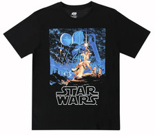 Star Wars Retro Poster T-Shirt Vintage Movie Graphic Tee Sci-Fi Classic NEW picture