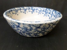 Antique Spongeware Serving Bowl picture