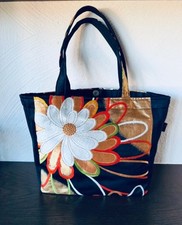 Japan Upcycled Vintage Kimono Obi Handbag Retro Japanese Style Tote Purse picture