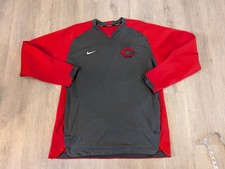 Nike Cincinnati Reds Dri Fit Long Sleeve Pullover Zipped Pockets Mens XL picture