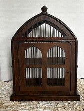 Vintage wood birdcage cathedral style picture