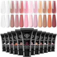 Modelones Poly Gel Nail Kit 12 Colors Nude Pink Natural All Seasons Colors picture