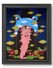 Original Surrealist Art 16x20 Cyclops Fashion Portrait Acrylic Painting Canvas picture