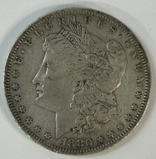 MA6 1880-P United States Morgan One Dollar Silver Coin $1 - Circulated (137193) picture