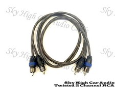 Sky High Car Audio 2 Channel Twisted 6 ft RCA Cables Coated 6' OFC   picture