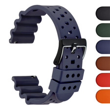 WOCCI FKM Rubber Watch Strap 18mm 20mm 22mm 24mm 26mm Black Brown Blue Orange picture