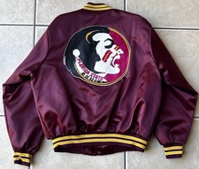 VTG 1992 RARE FSU Florida State Seminoles Satin Bomber Jacket NCAA XL 90s USA picture