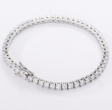 3mm Tennis Bracelet 7Inch 925 Silver  MOISSANITE of 5.4 ctw Passes Tester picture