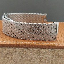 1960s Stainless Steel Thick Mesh Kreisler nos Vintage Watch Band 19mm 3/4