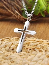Cross inside a cross pendant necklace silver plated over Hip Hop stainless steel picture
