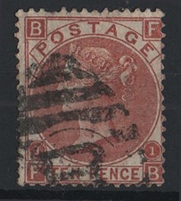GB 1867 10d red-brown sg112, short perf otherwise fu, good colour picture